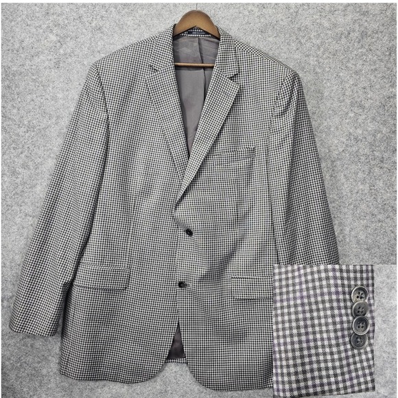 Gray Black Gingham CREMIEUX LORO PIANA Sport Coat Men 44...